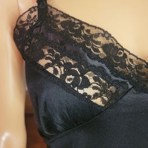 Vintage Black Nightgown L